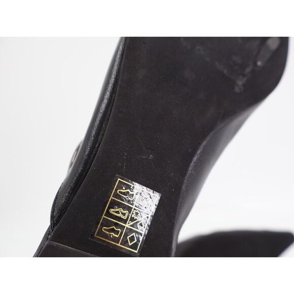 Jeffrey Campbell Scone Slingback Pointed Toe Flat Black Leather Size 7 Buckle - Picture 11 of 12